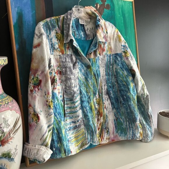 Parsley & Sage Multicolor Abstract Lined Jacket XL - Picture 5 of 16